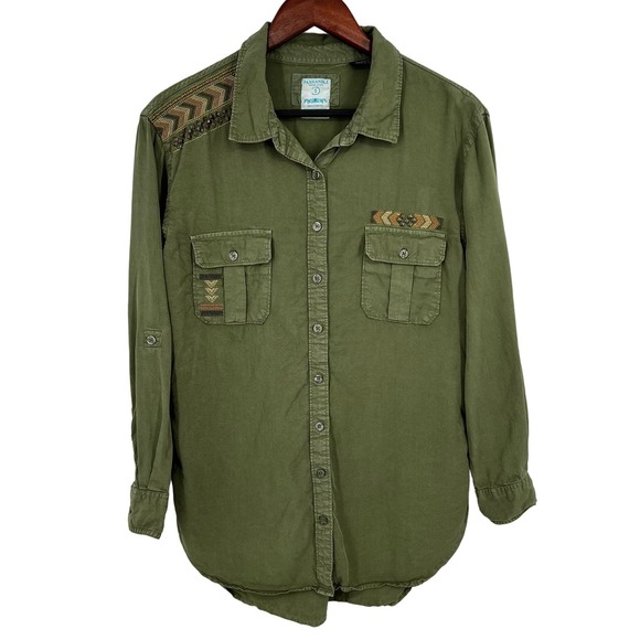 Panhandle Tops - Panhandle Womens Size Small Womens Western Button Down Blouse Shirt Top Ranch